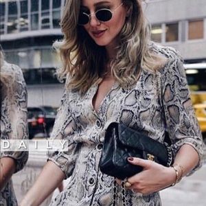 Snakeskin long sleeve dress